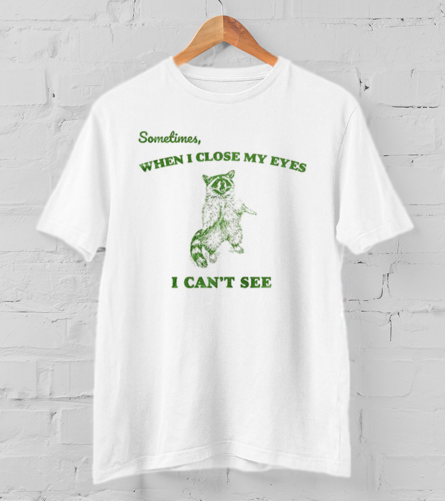 Sometimes When I Close My Eyes I Can’t See Vintage Raccoon T-Shirt