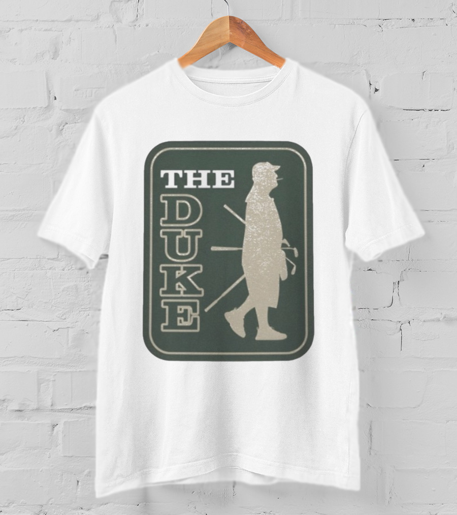 The Duke Golf Silhouette Smoking Golfer In Hat Retro Style T-Shirt