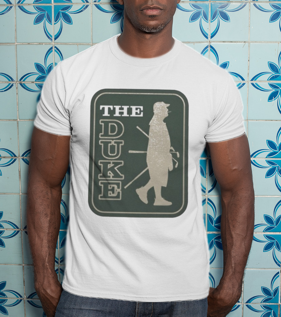The Duke Golf Silhouette Smoking Golfer In Hat Retro Style T-Shirt