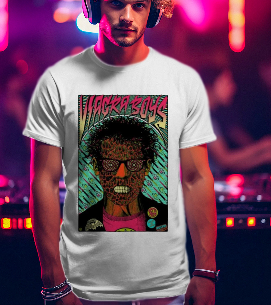 Viagra Boys Concert October 31 2025 The Far Out Lounge Austin Texas Psychedelic Art T-Shirt