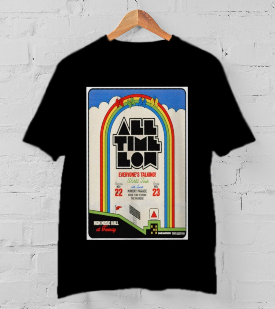 All Time Low Everyone's Talking World Tour MGM Music Hall Fenway Nov 22-23 2025 Mayday Parade Four Year Strong The Parade T-Shirt