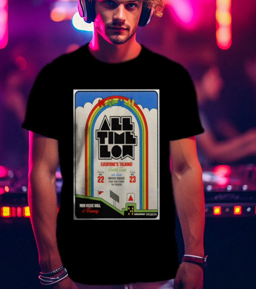 All Time Low Everyone's Talking World Tour MGM Music Hall Fenway Nov 22-23 2025 Mayday Parade Four Year Strong The Parade T-Shirt