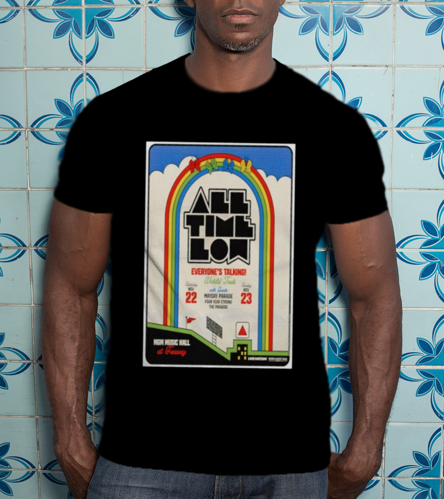 All Time Low Everyone's Talking World Tour MGM Music Hall Fenway Nov 22-23 2025 Mayday Parade Four Year Strong The Parade T-Shirt