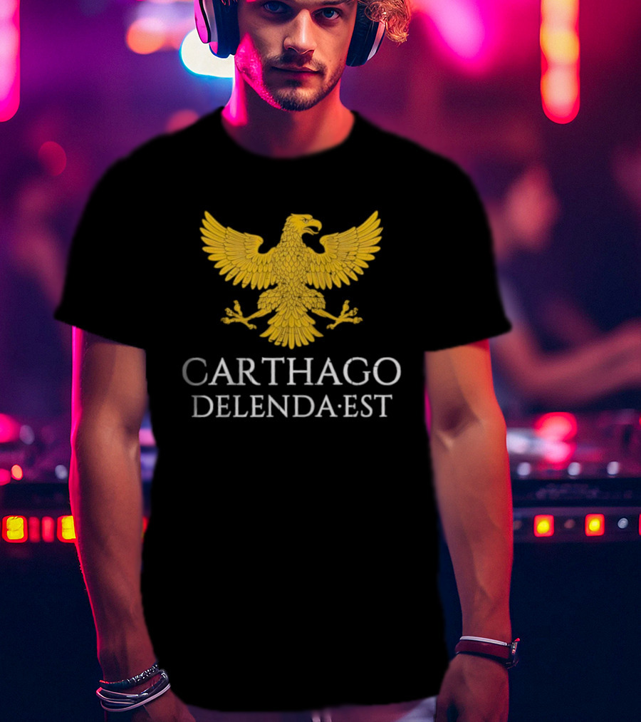 Carthago Delenda Est Roman Eagle Emblem T-Shirt
