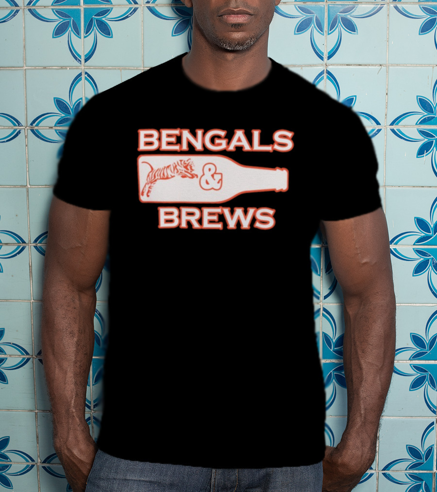 Bengals And Brews Cincinnati Bengals Game Day Tiger Bottle T-Shirt