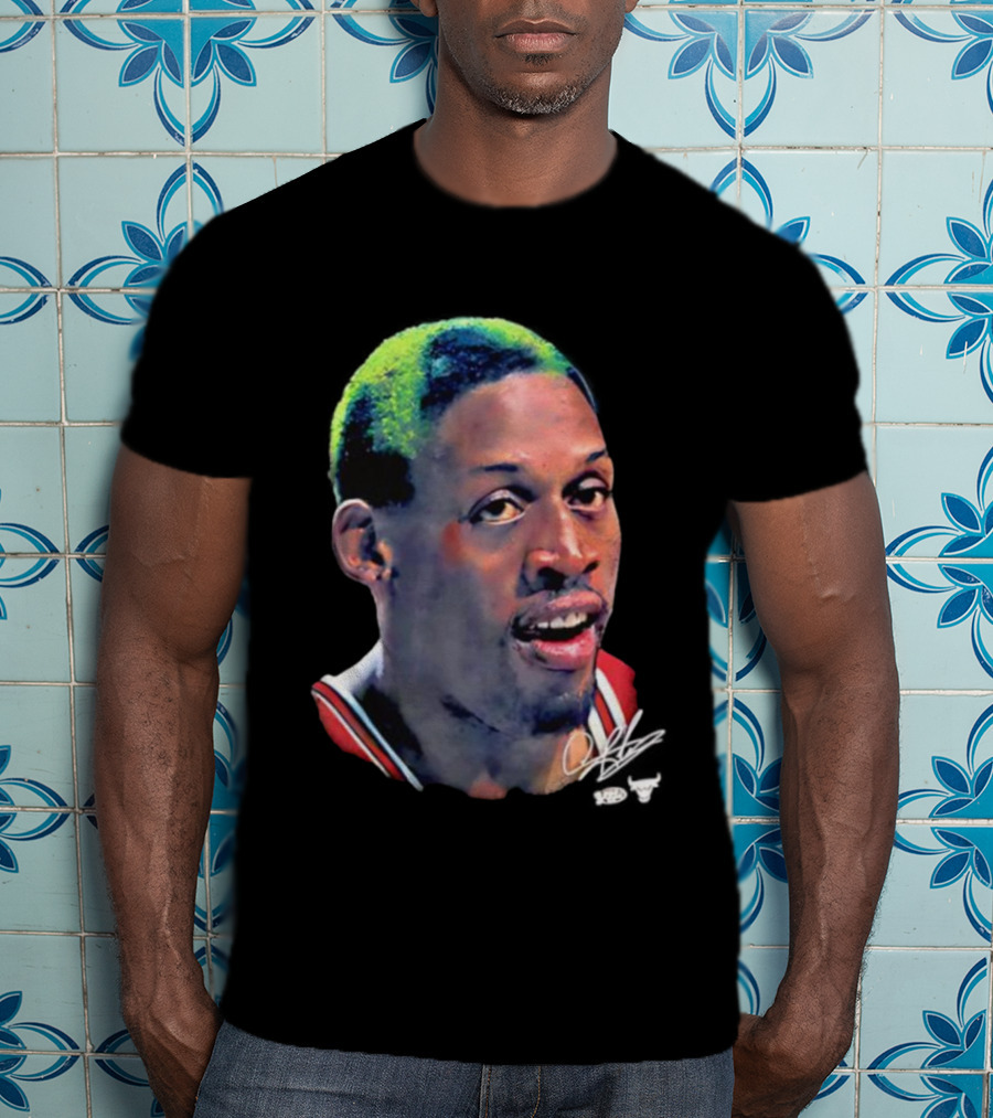 Chicago Bulls Dennis Rodman Big Face Signature T-Shirt