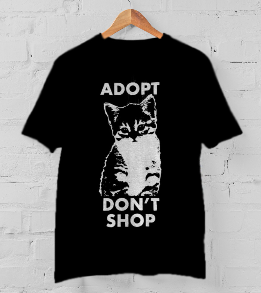 Adopt Don't Shop Vintage Cute Cat T-Shirt