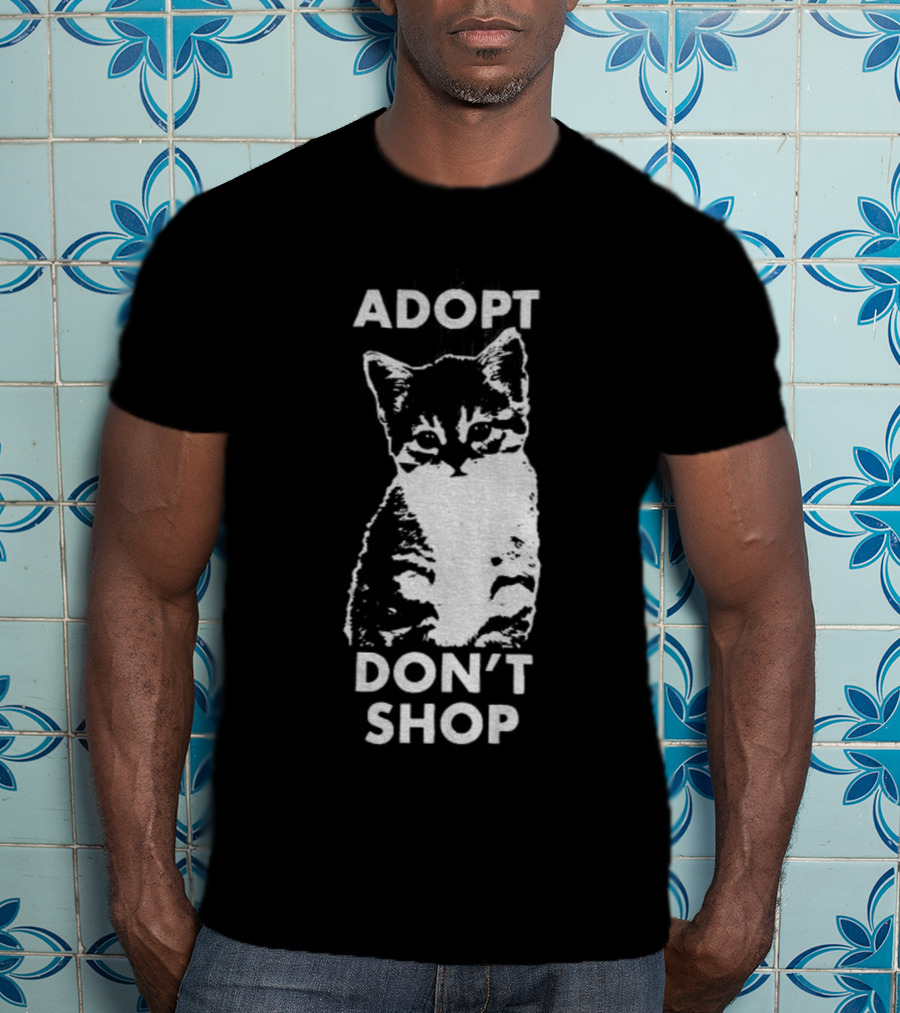 Adopt Don't Shop Vintage Cute Cat T-Shirt