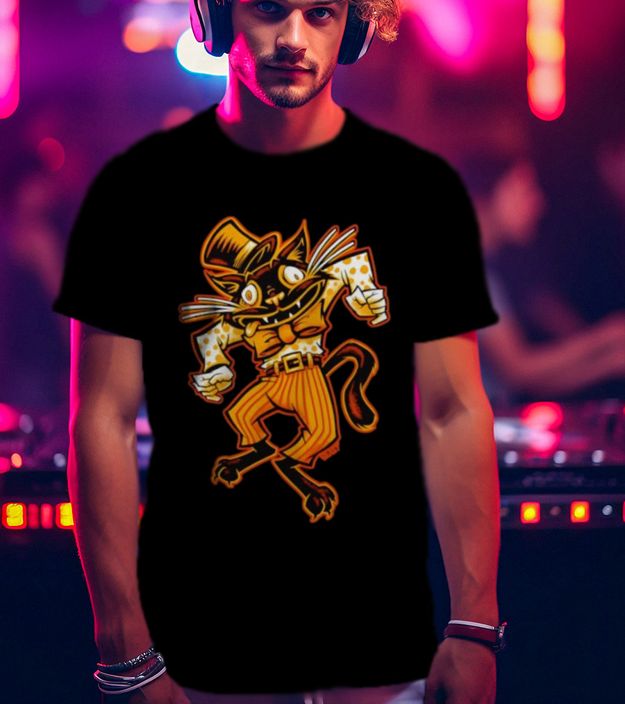 Dancing Cat Creep BeastWreck Halloween Monster Vintage Cartoon Style T-Shirt