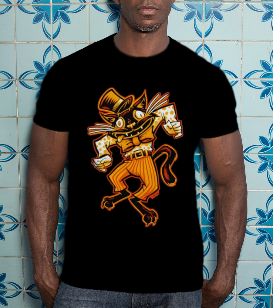 Dancing Cat Creep BeastWreck Halloween Monster Vintage Cartoon Style T-Shirt