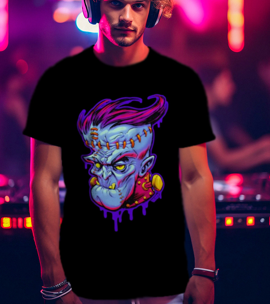 Funkenstein Frankenstein’s Monster Hammer Films Vampire Style Portrait T-Shirt