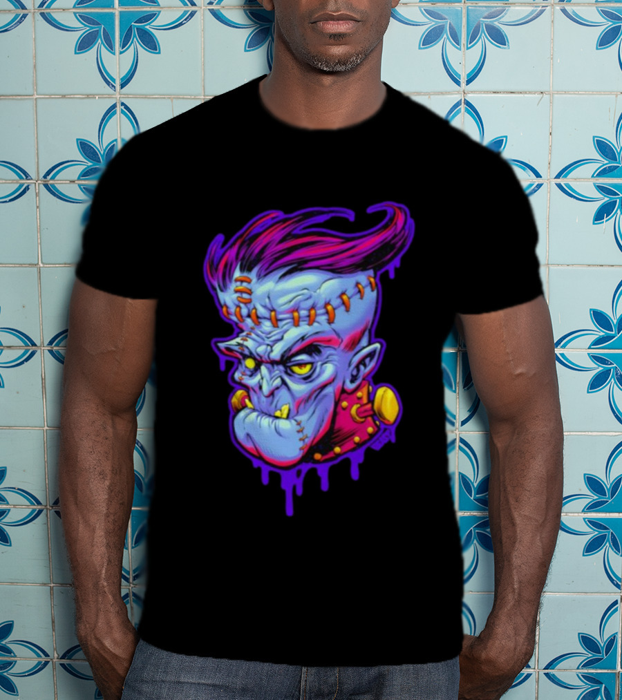 Funkenstein Frankenstein’s Monster Hammer Films Vampire Style Portrait T-Shirt
