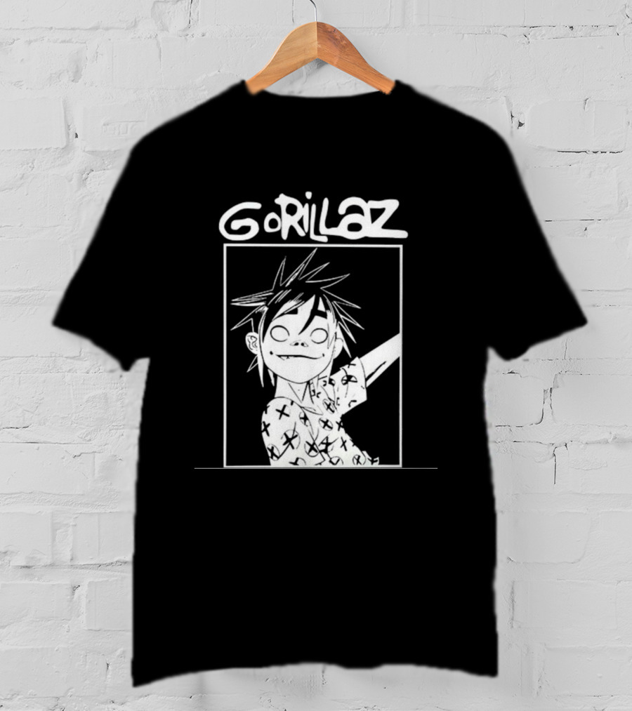 Gorillaz Black White Character Graphic T-Shirt