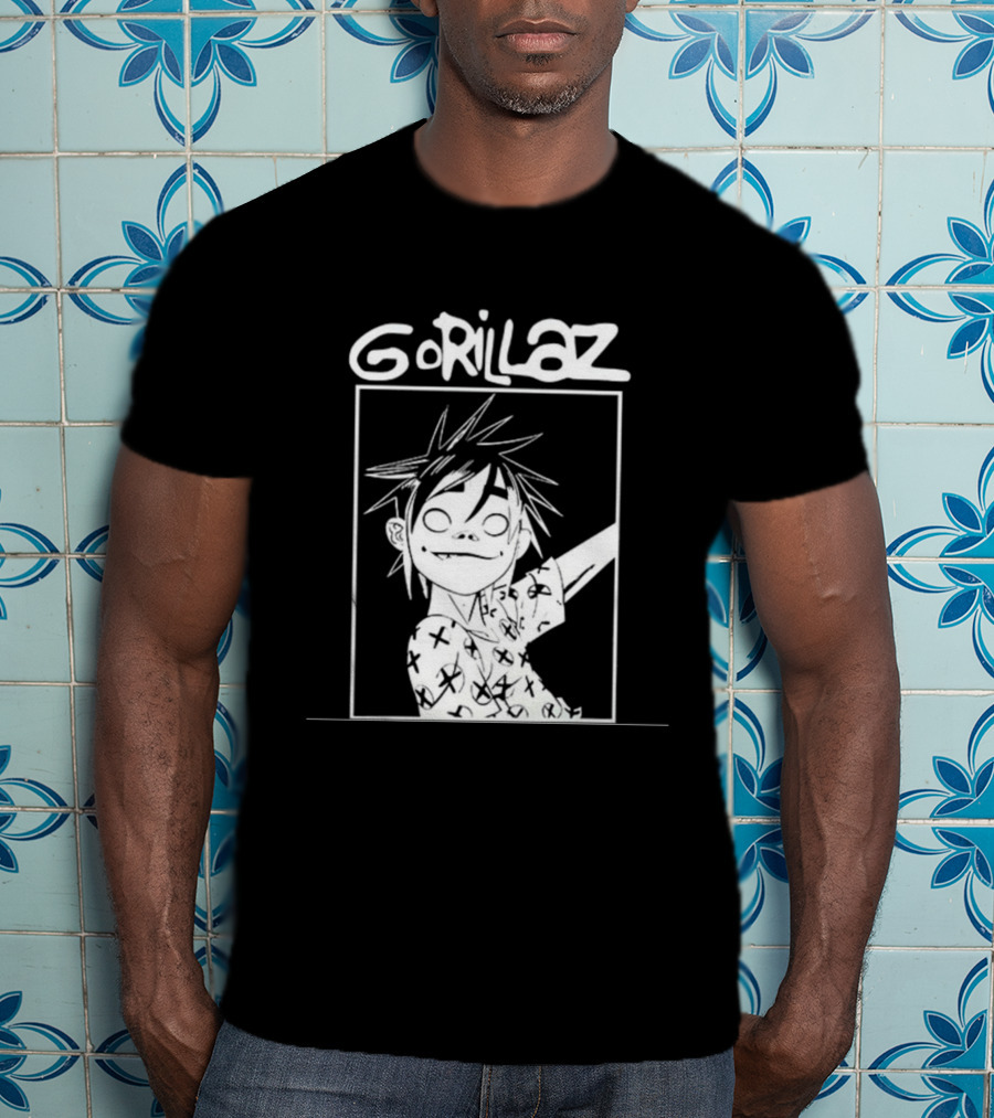 Gorillaz Black White Character Graphic T-Shirt