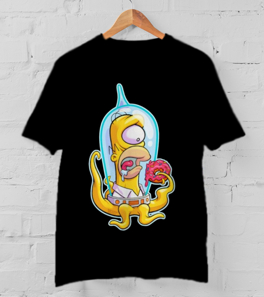 HO-MAR Simpsalien Homer Simpson BeastWreck Halloween Character Donut Space Alien T-Shirt