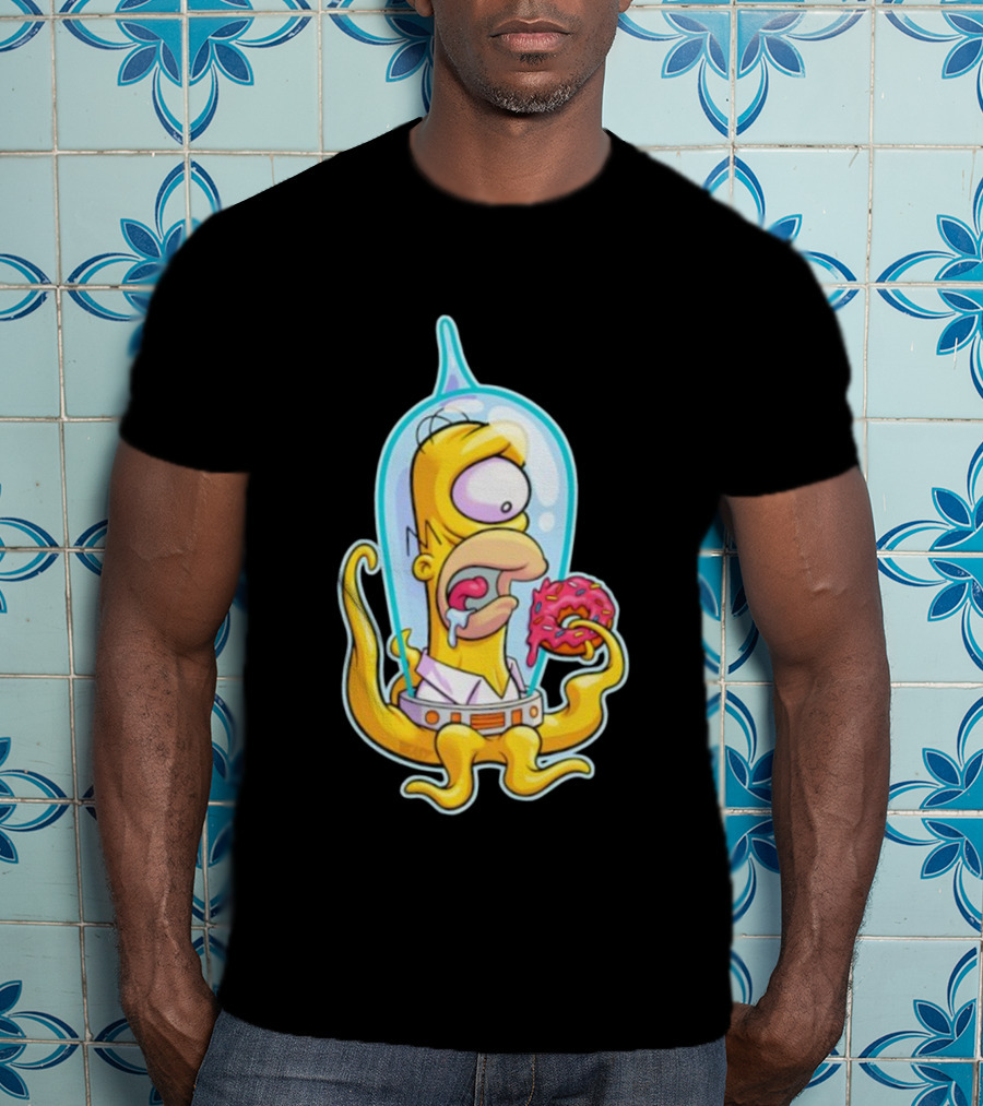 HO-MAR Simpsalien Homer Simpson BeastWreck Halloween Character Donut Space Alien T-Shirt