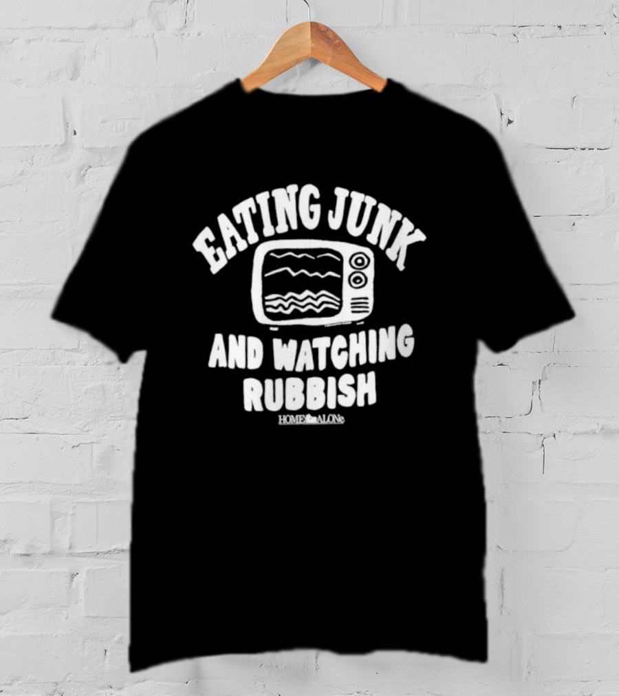 Home Alone Eating Junk Ing Rubbish TV Retro Humor T-Shirt