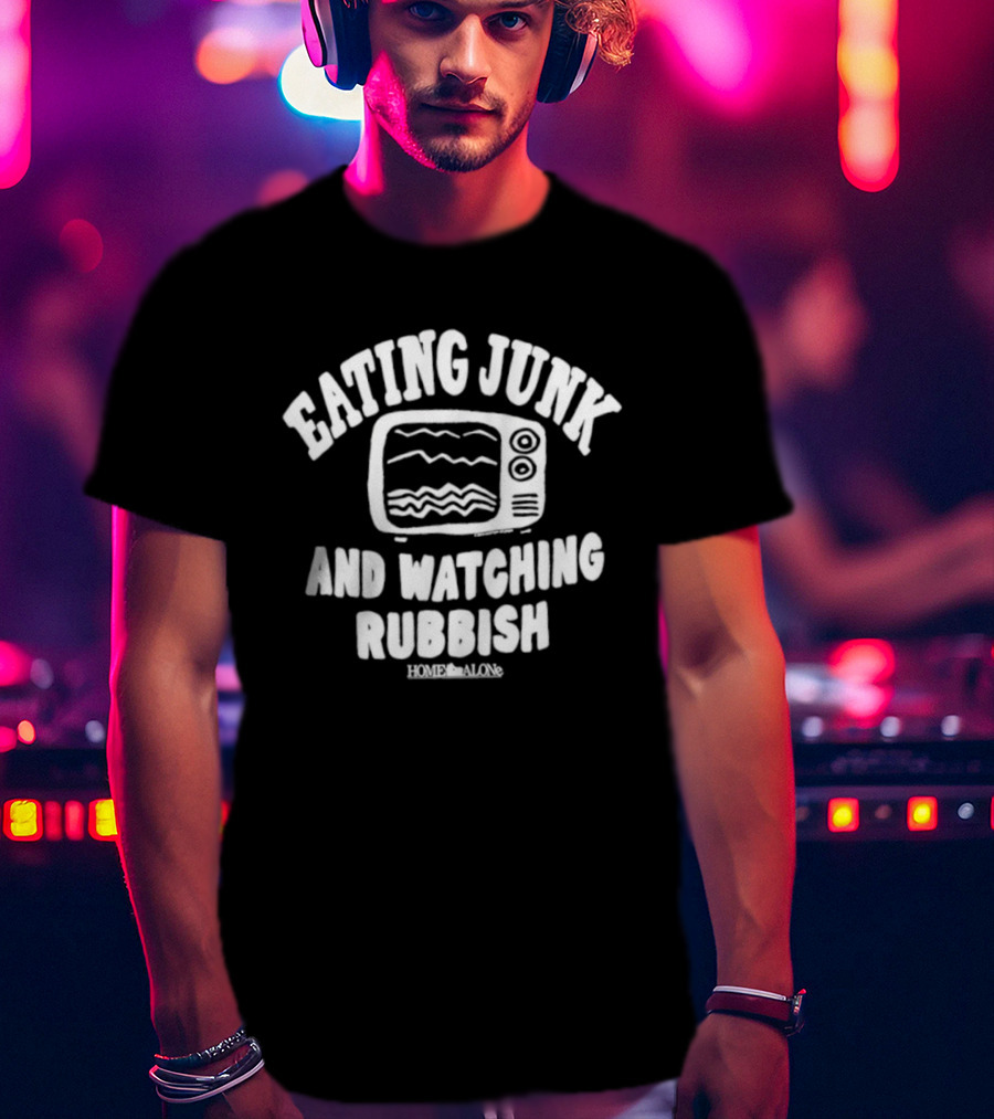 Home Alone Eating Junk Ing Rubbish TV Retro Humor T-Shirt