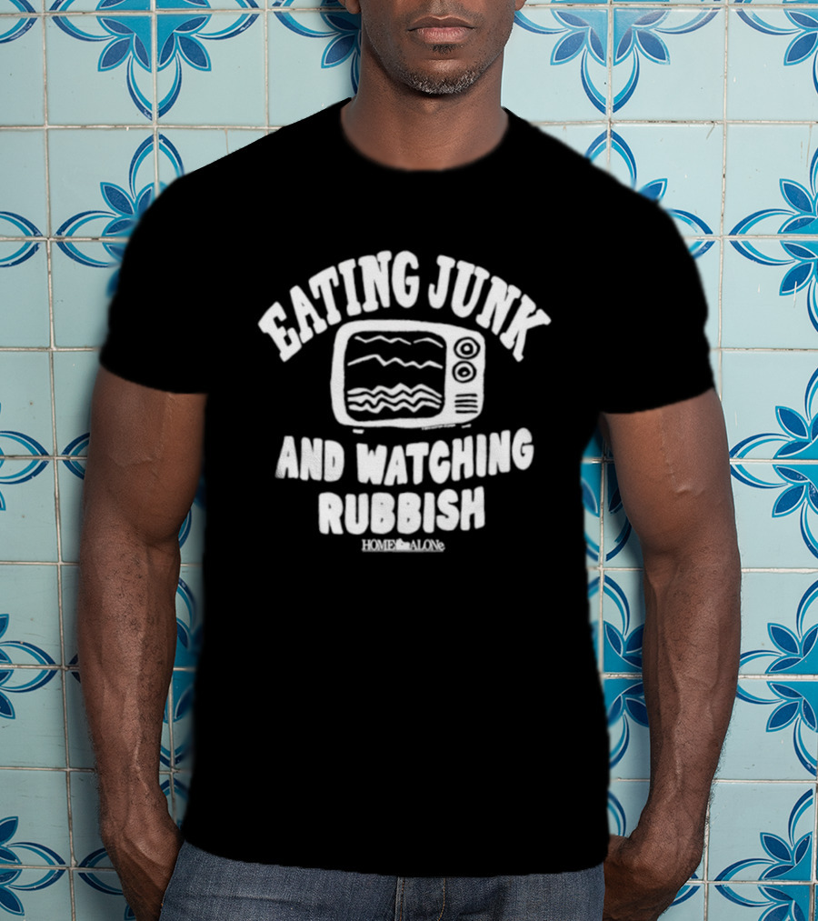 Home Alone Eating Junk Ing Rubbish TV Retro Humor T-Shirt
