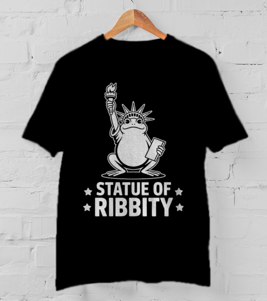 Portland Frog Statue Of Liberty Ribbity Political Humor T-Shirt