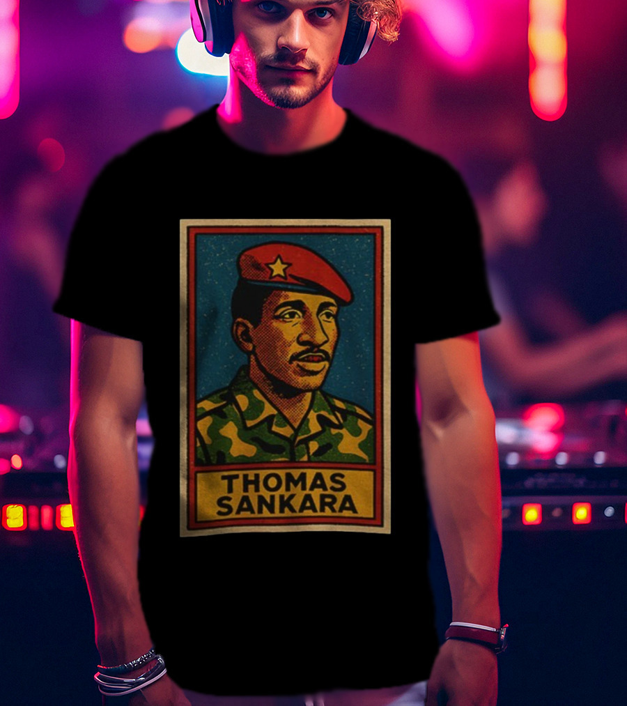 Thomas Sankara Camouflage Beret Revolutionary Style Retro T-Shirt