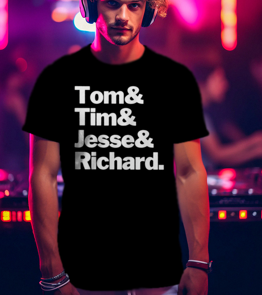 Tom And Tim And Jesse And Richard Text Graphic T-Shirt