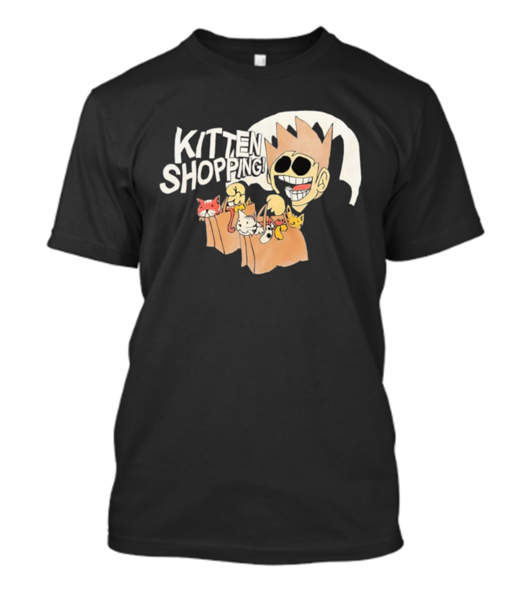 Tom Eddsworld Kitten Shopping Bags With Kittens Playful Cartoon Illustration T-Shirt