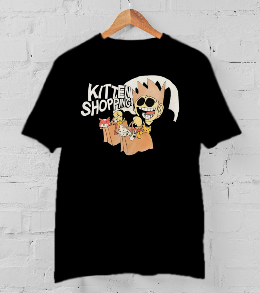 Tom Eddsworld Kitten Shopping Bags With Kittens Playful Cartoon Illustration T-Shirt