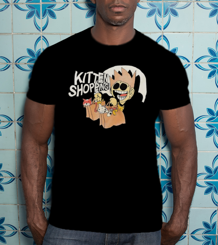 Tom Eddsworld Kitten Shopping Bags With Kittens Playful Cartoon Illustration T-Shirt