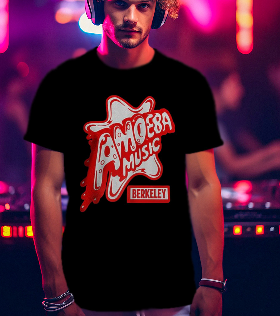 Amoeba Music Berkeley Retro Dripping Logo Marcus Kim T-Shirt
