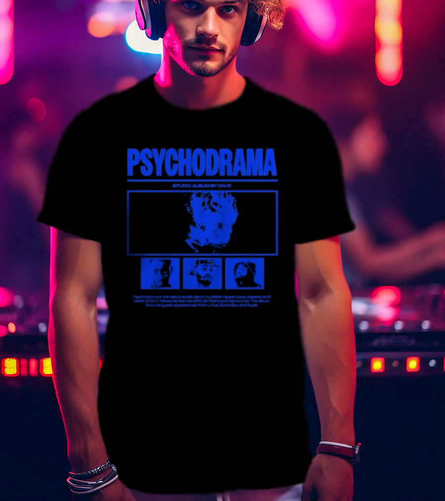 Dave Psychodrama Blue Face Iconic Music Album Art T-Shirt