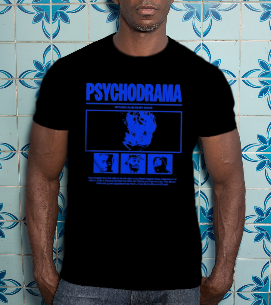Dave Psychodrama Blue Face Iconic Music Album Art T-Shirt