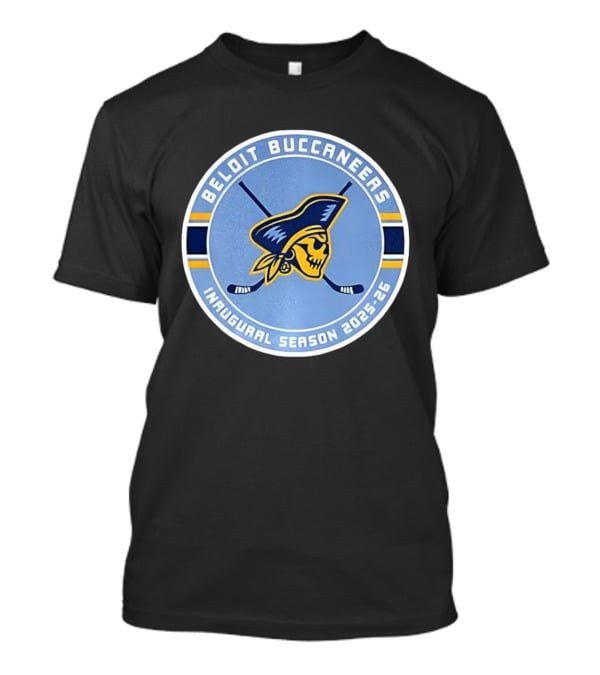 Beloit Buccaneers Inaugural Season 2025-2026 Hockey Team Skull Pirate Logo T-Shirt