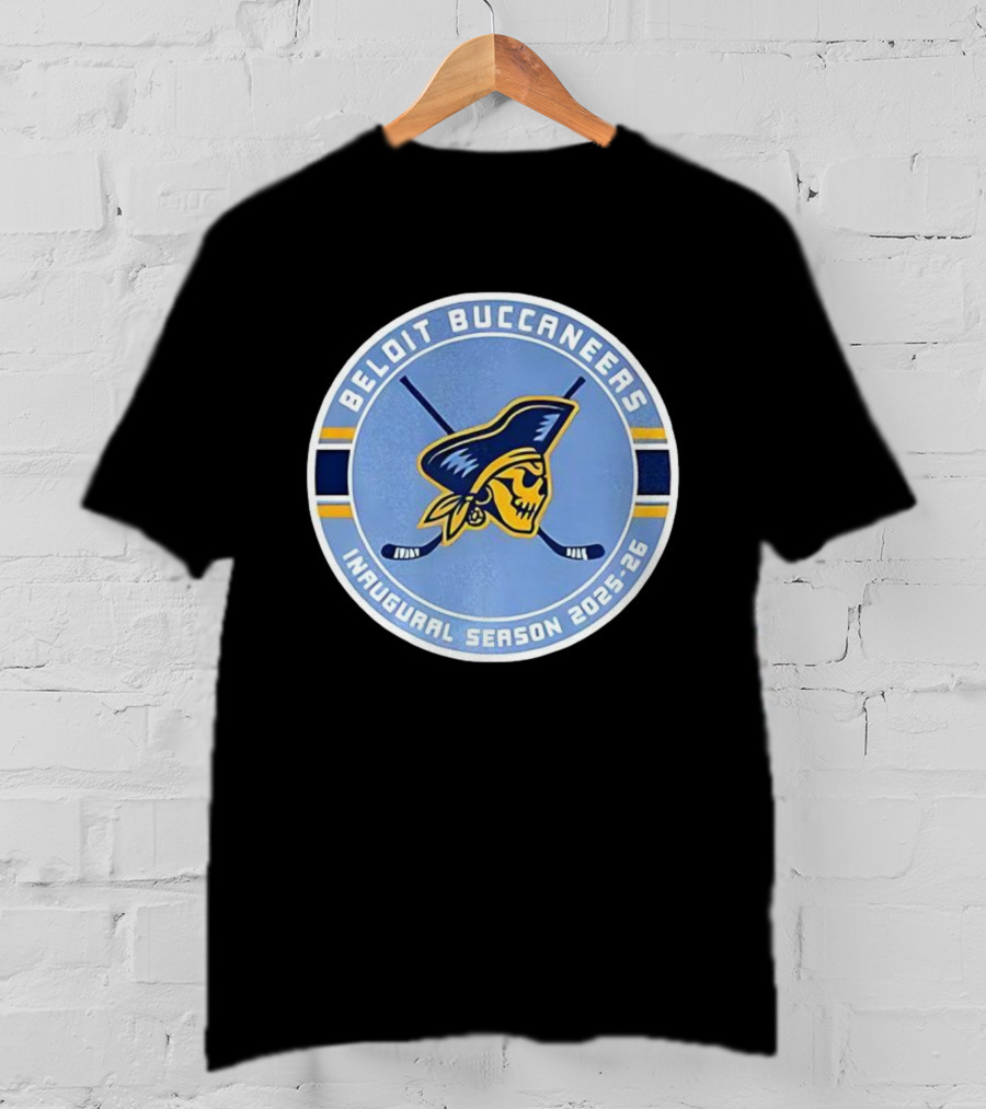 Beloit Buccaneers Inaugural Season 2025-2026 Hockey Team Skull Pirate Logo T-Shirt