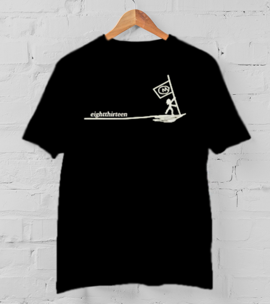 EightThirteen Stick Figure Carrying Flag Icon T-Shirt