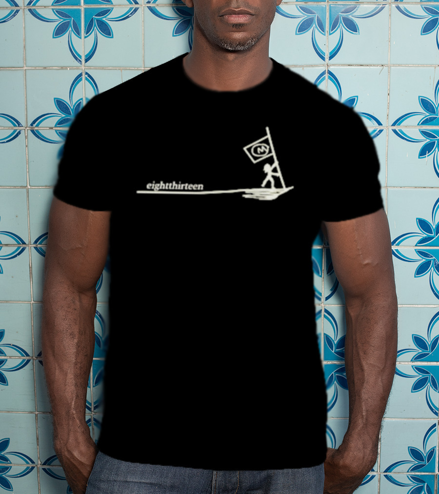 EightThirteen Stick Figure Carrying Flag Icon T-Shirt