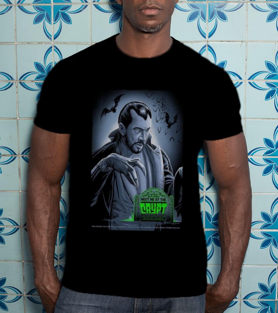 Billy Strings Meet Me At The Crypt Halloween 2025 Baltimore MD Dracula Vampire Bats Retro Horror T-Shirt