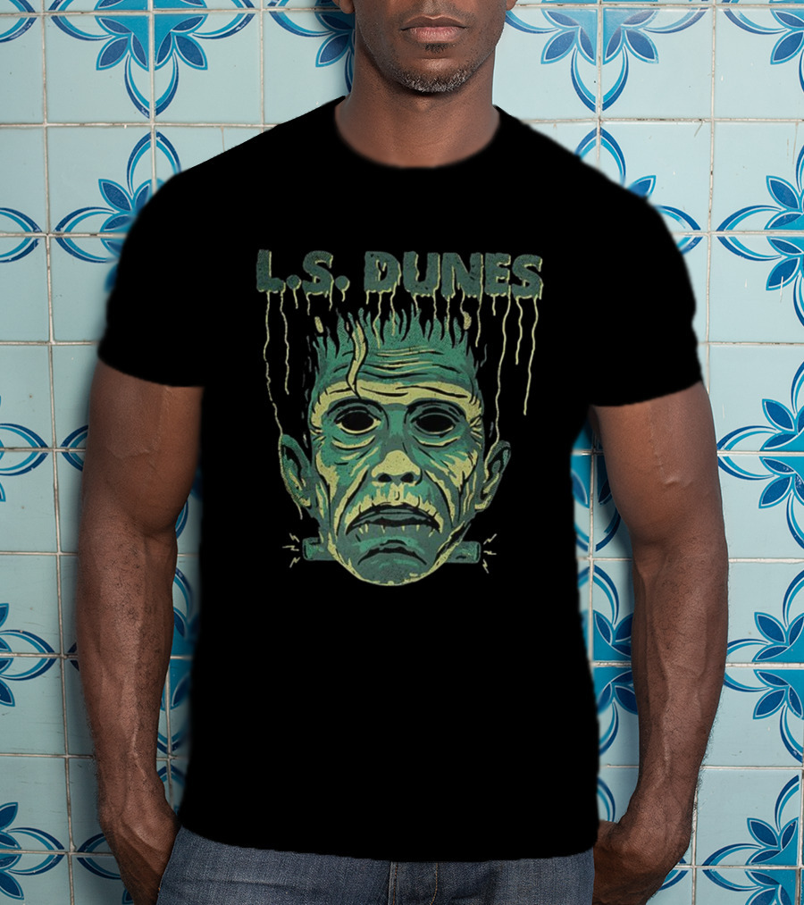 L.S. Dunes Frankenstein Halloween Monster Face T-Shirt