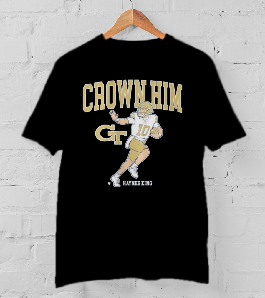 Crown Him GT 10 Georgia Tech Yellow Jackets Football T-Shirt