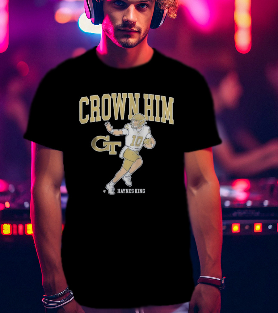 Crown Him GT 10 Georgia Tech Yellow Jackets Football T-Shirt