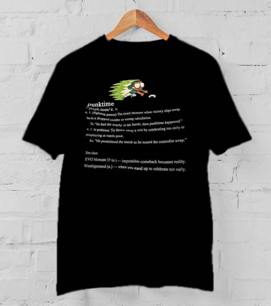 Punktime Fighting Game Definition Funny Gamer Passion Speedrun Button Masher T-Shirt