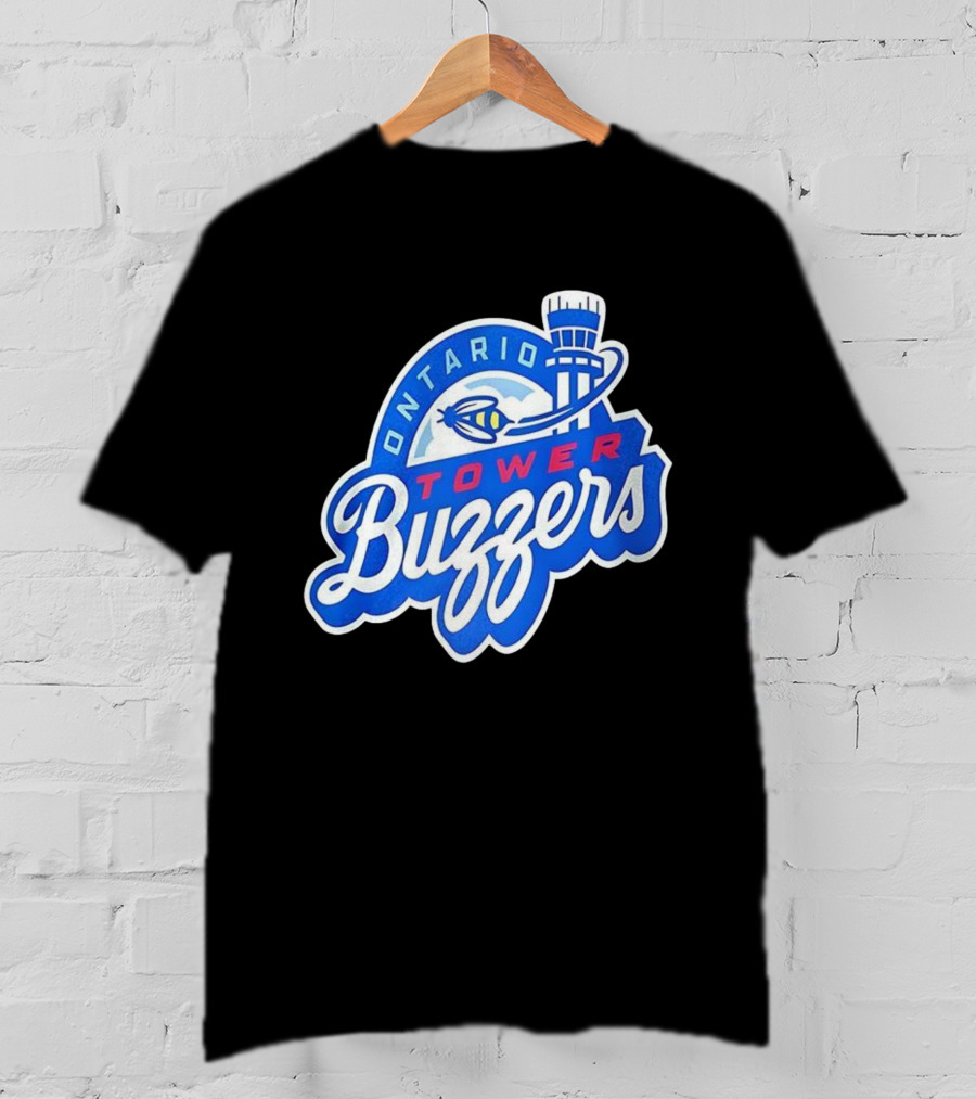 Ontario Tower Buzzers Blue Red Yellow Aviation Theme T-Shirt