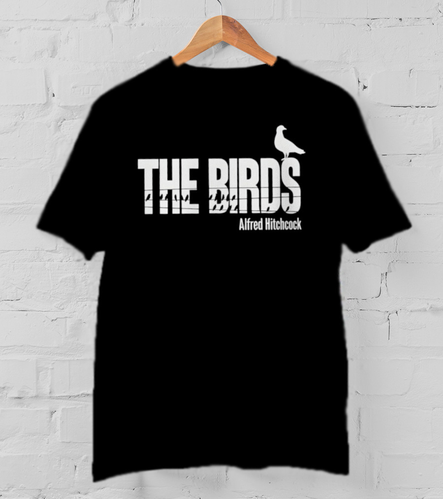 THE BIRDS Alfred Hitchcock Bird Silhouette T-Shirt
