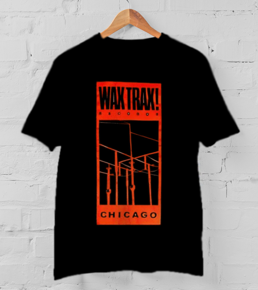 Wax Trax Chicago Skyline Power Lines T-Shirt