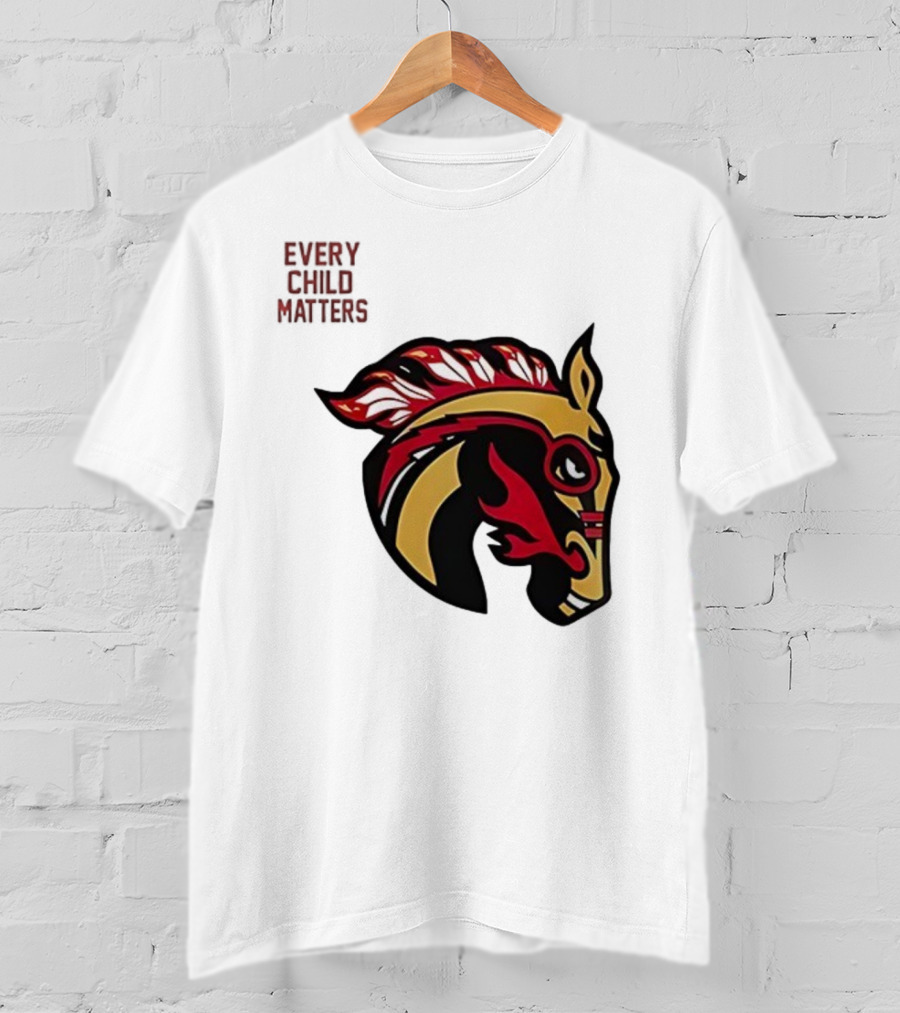 Calgary Wranglers Indigenous Heritage Every Child Matters Chinki Goodstoney T-Shirt