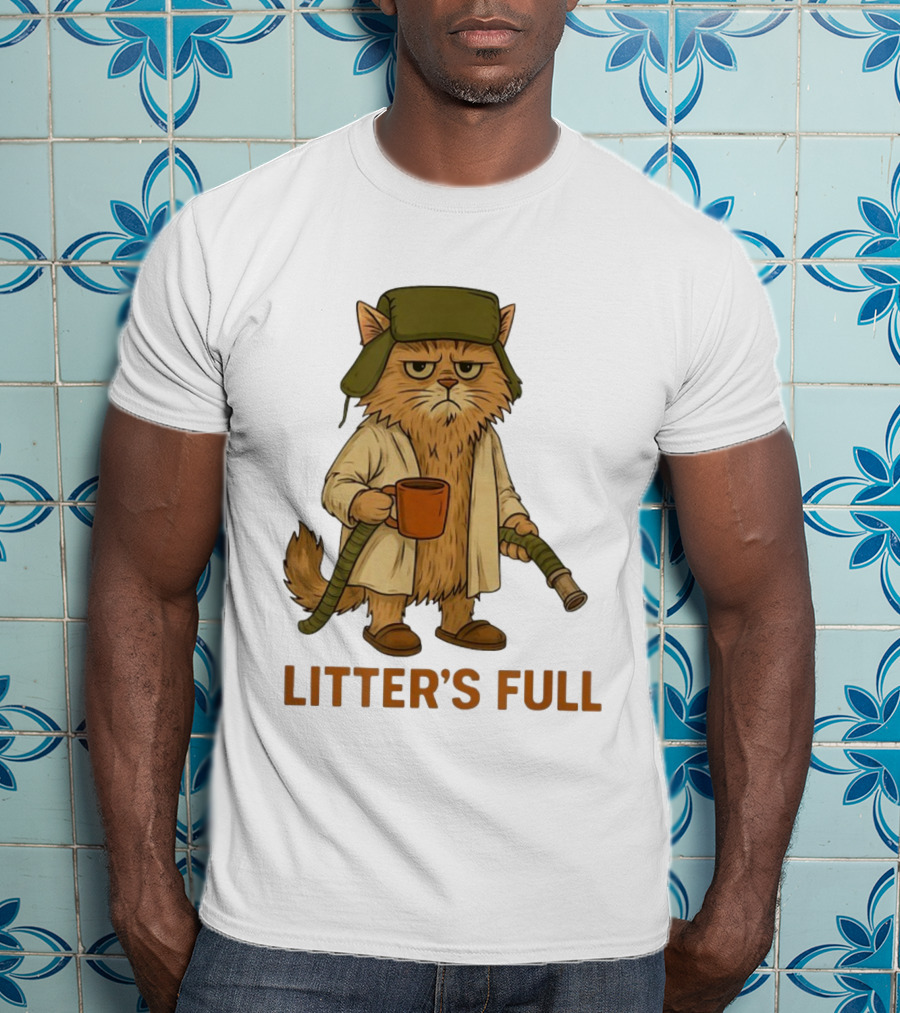Litter’s Full Cat Coffee And Hose Hat T-Shirt
