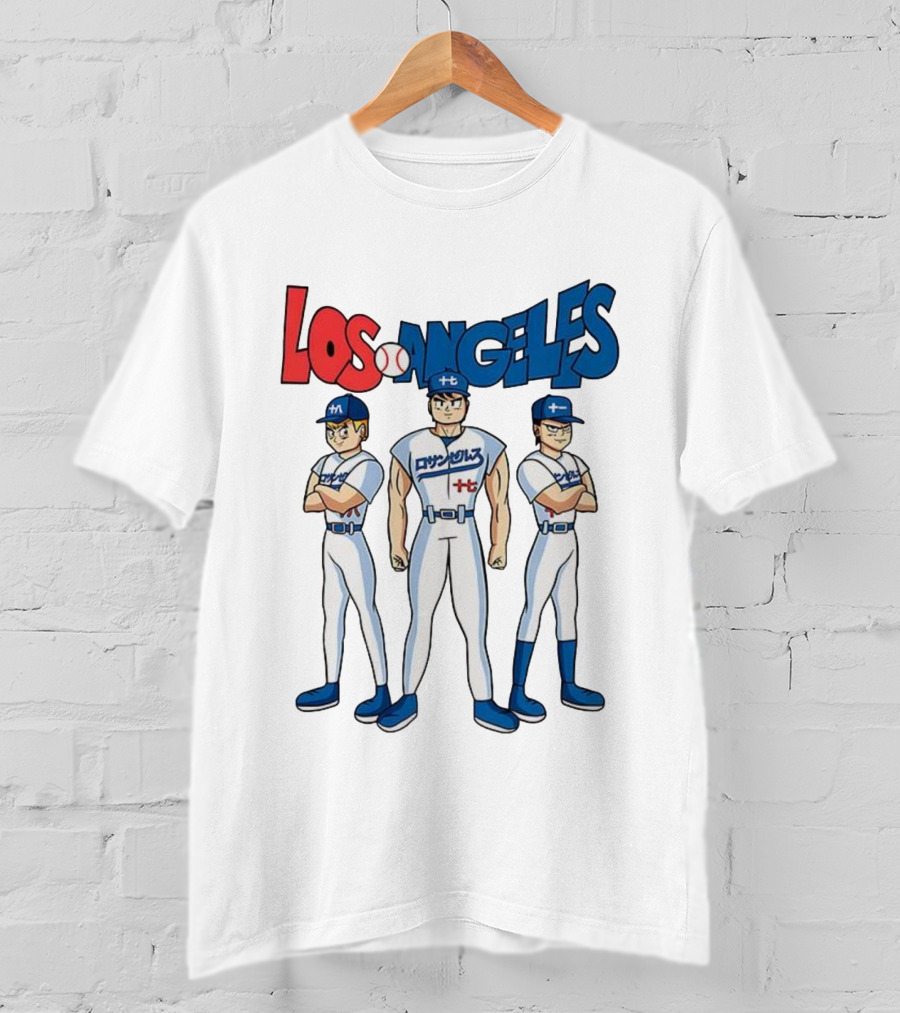 Los Angeles Baseball Z Anime Crossover Characters T-Shirt
