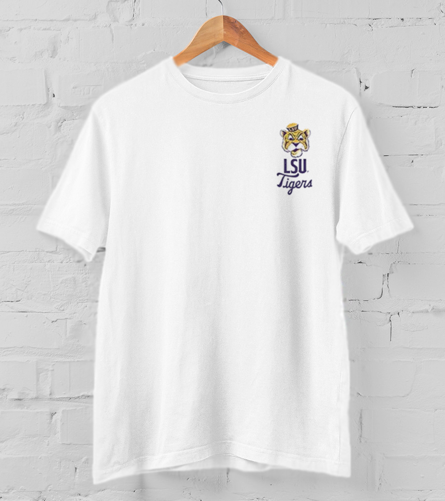 LSU Tigers Fighting Tigers 1860 Big And Tall Mascot Overlay Essential Retro Mike The Tiger T-Shirt
