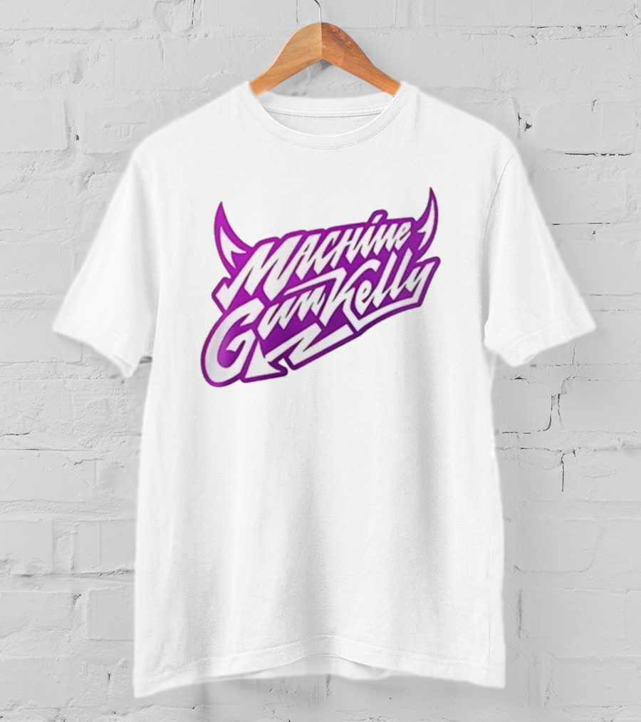 Machine Gun Kelly Ticket To My Downfall Tour 2025 Caricature Purple Stylized Text T-Shirt