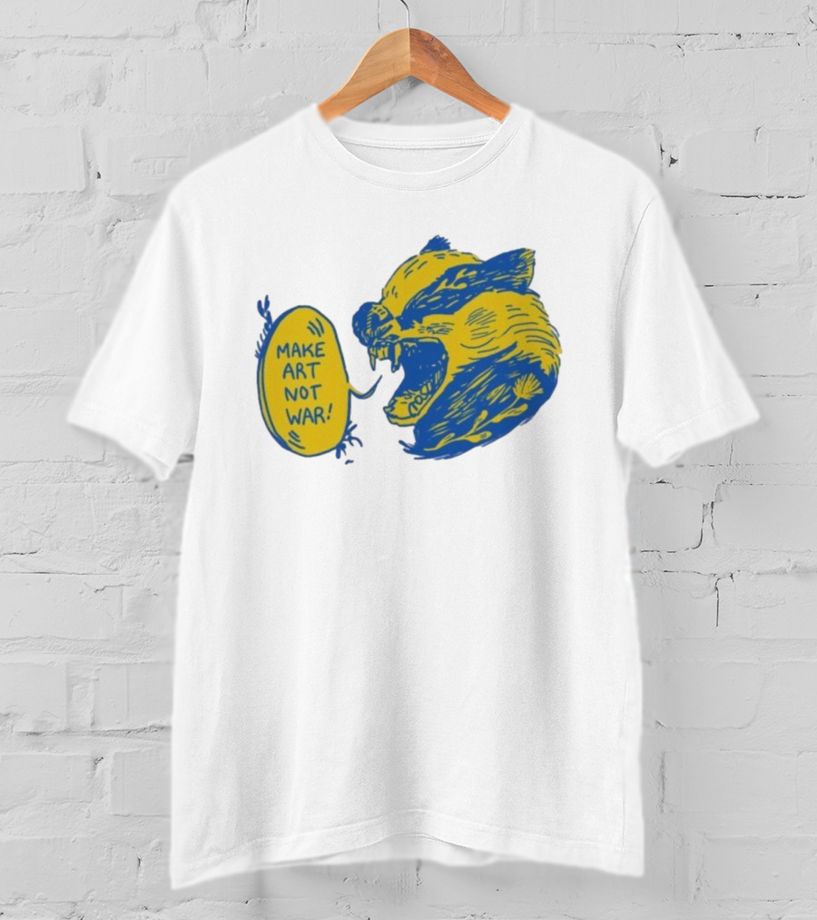 Make Art Not War Angry Wolverine Print T-Shirt